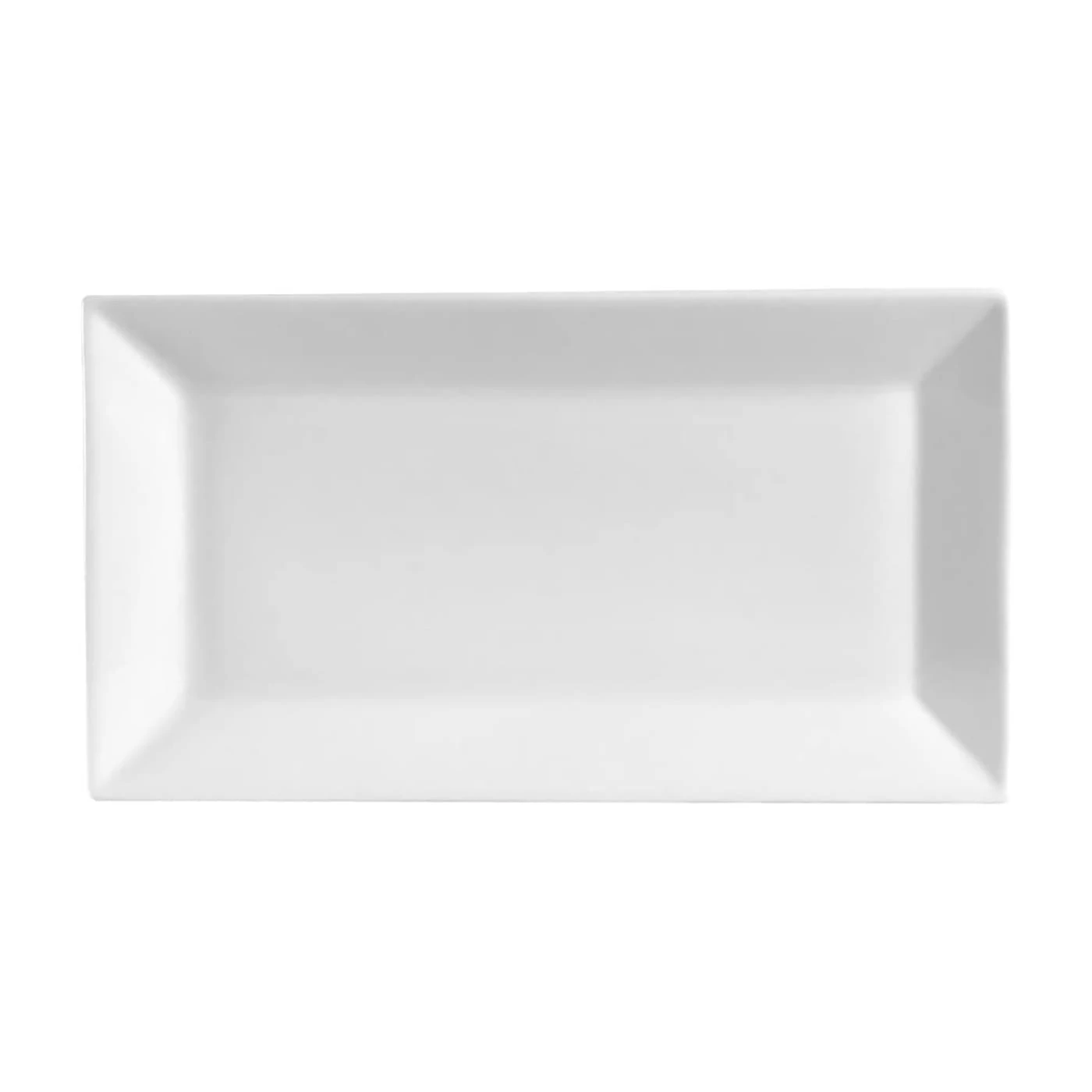 CAC China KSE-34 Kingsquare Super White 8.5" X 4.5" Platter - 24 / CS 1 CAC China KSE-34 Kingsquare Super White 8.5" X 4.5" Platter - 24 / CS