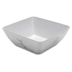 American Metalcraft MWMSQ11 White Marble Melamine 12" Square Bowl
