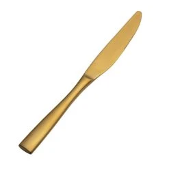 Bon Chef S3011GM Manhattan Matte Gold 9" Dinner Knife - Dozen