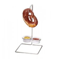 Cal-Mil 4202 Silver Double Hook Condiment Pretzel Stand