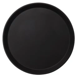 Cambro 1550CT110 Camtread Black Low Profile 16" Round Tray - 12 / CS