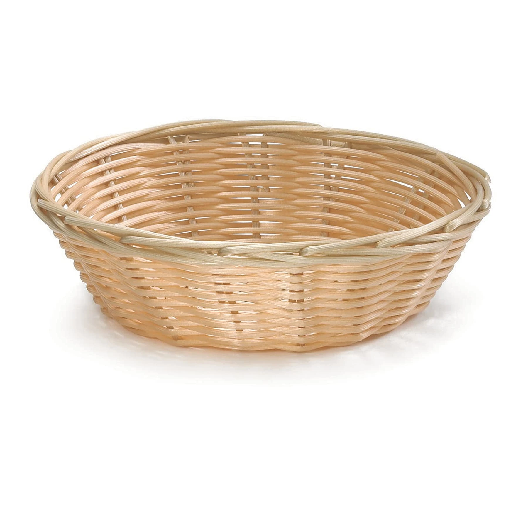 TableCraft 1177W 7" X 2" Hand-Woven Plastic Basket - Dozen 1 TableCraft 1177W 7" X 2" Hand-Woven Plastic Basket - Dozen